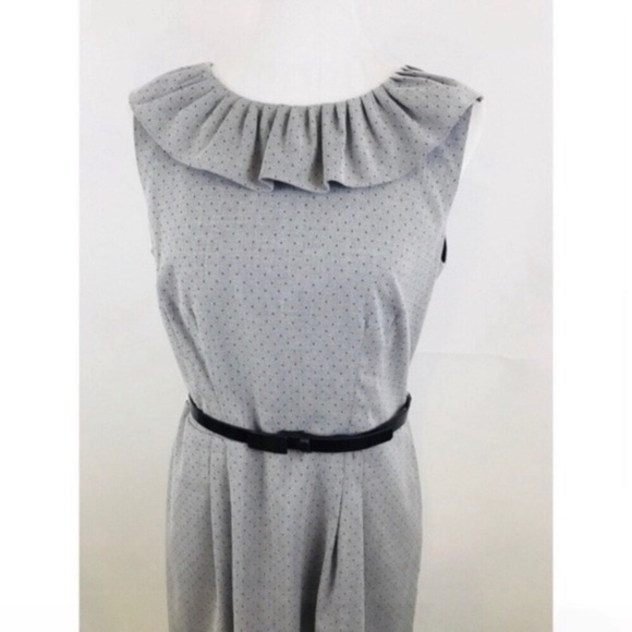 JONES New York Sleeveless Swiss Dot Print Dress - Picture 6 of 14